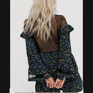 Lace Cut-out Smock Dress